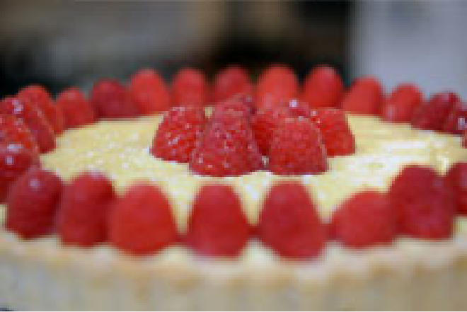 A raspberry cake